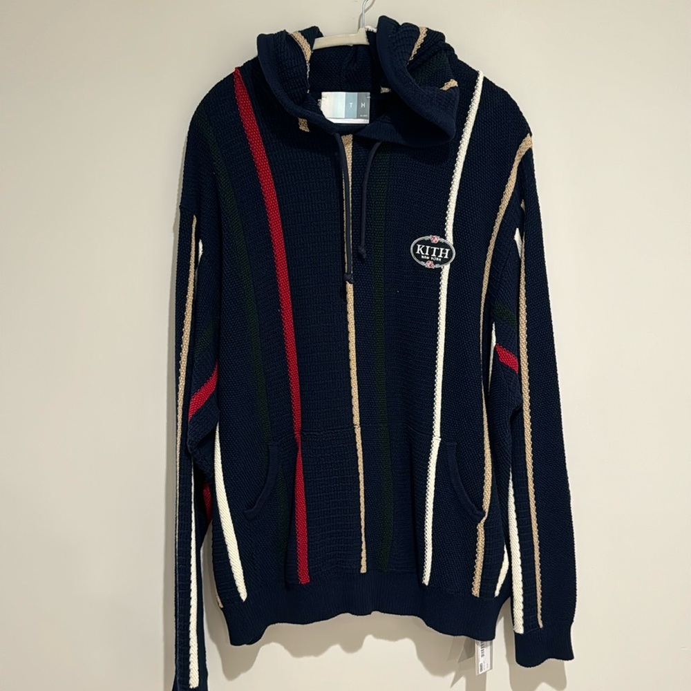 Kith limited edition knitted hoodie. Size XL, brand new with tags